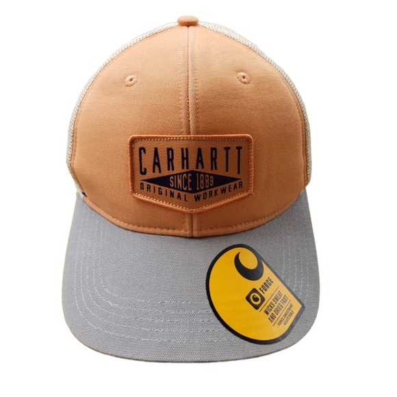 Carhartt Canvas Workwear Patch Trucker Hat Peach AH5212-M SnapBack. - Picture 1 of 6